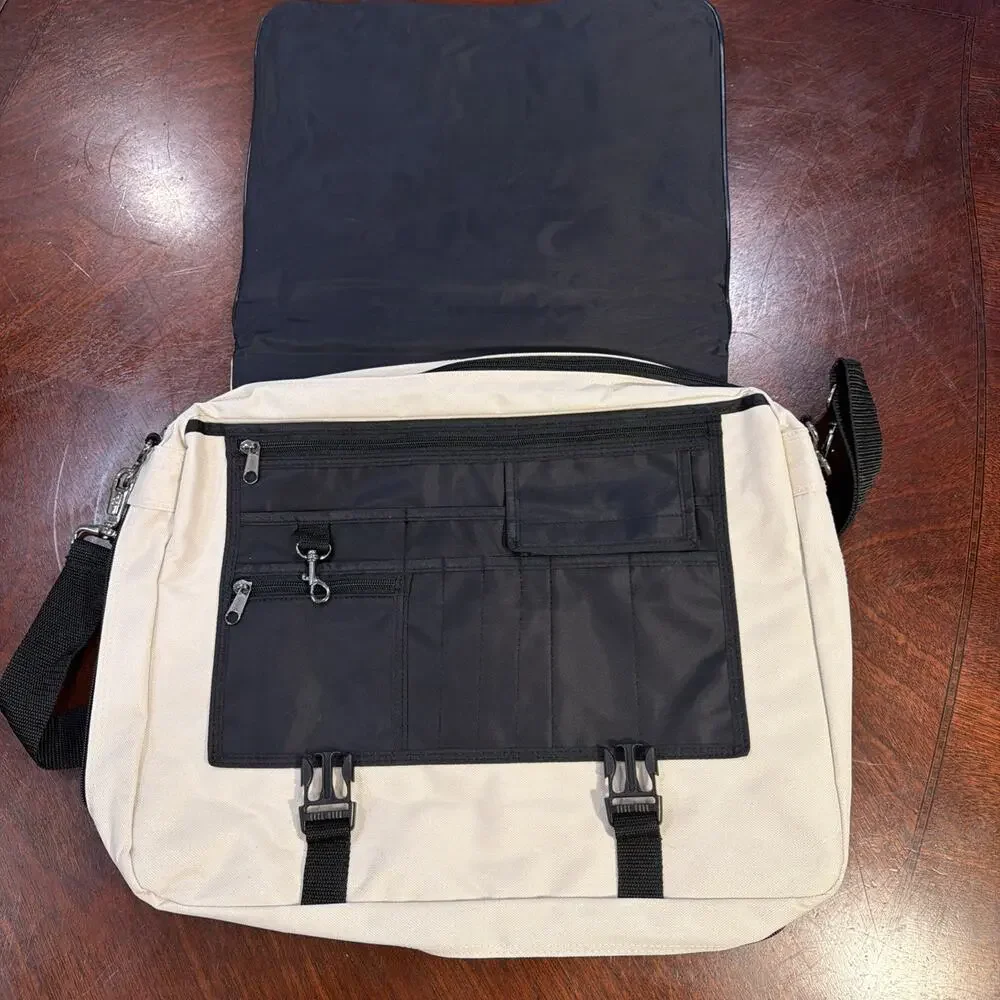 Travel Crossbody Laptop School Bag Beige - See Description
